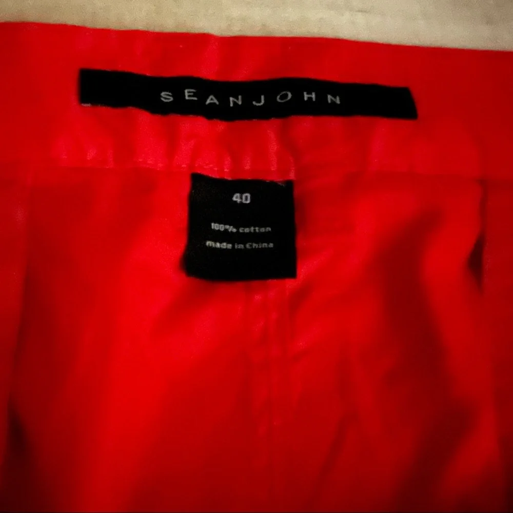 Sean John 100% Cotton Red Casual Twill Shorts Size 40